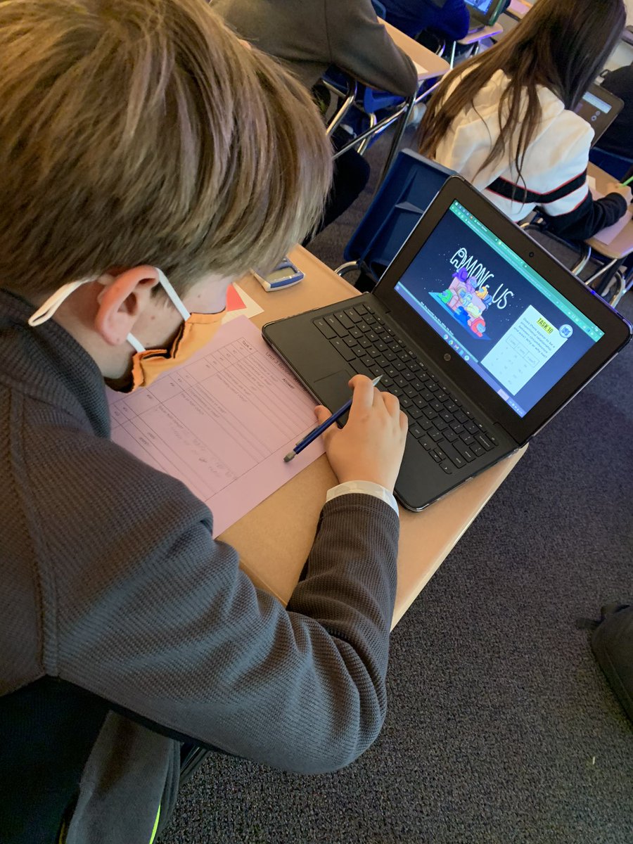 mscole2018's tweet photo. Students are using Among Us to review for our assessment tomorrow 😎 There is an imposter among us.... but who could it be? 😏 https://t.co/XUR4ZIV1od