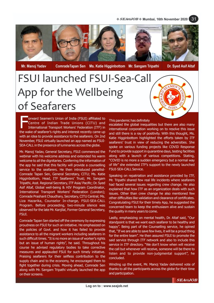 FSUIINDIA's tweet photo. FSUI #SeaCall Service for @Seafarers &amp; @families available on phone , whatsapp ... @WellnessatSea @FsuiManoj @cituhq https://t.co/W7LrXD5FgC