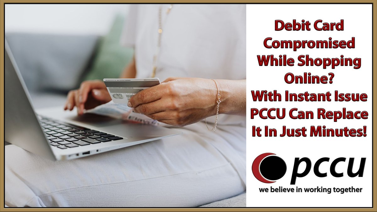 PerfectCircleCU's tweet photo. Was your debit card compromised while shopping online? No problem! With Instant Issue, PCCU can replace your card in just minutes. Just one more way you can do better at PCCU! #TuesdayTip #webelieveinworkingtogether #PCCU #instantissue #convenience https://t.co/p0kPENvdXC