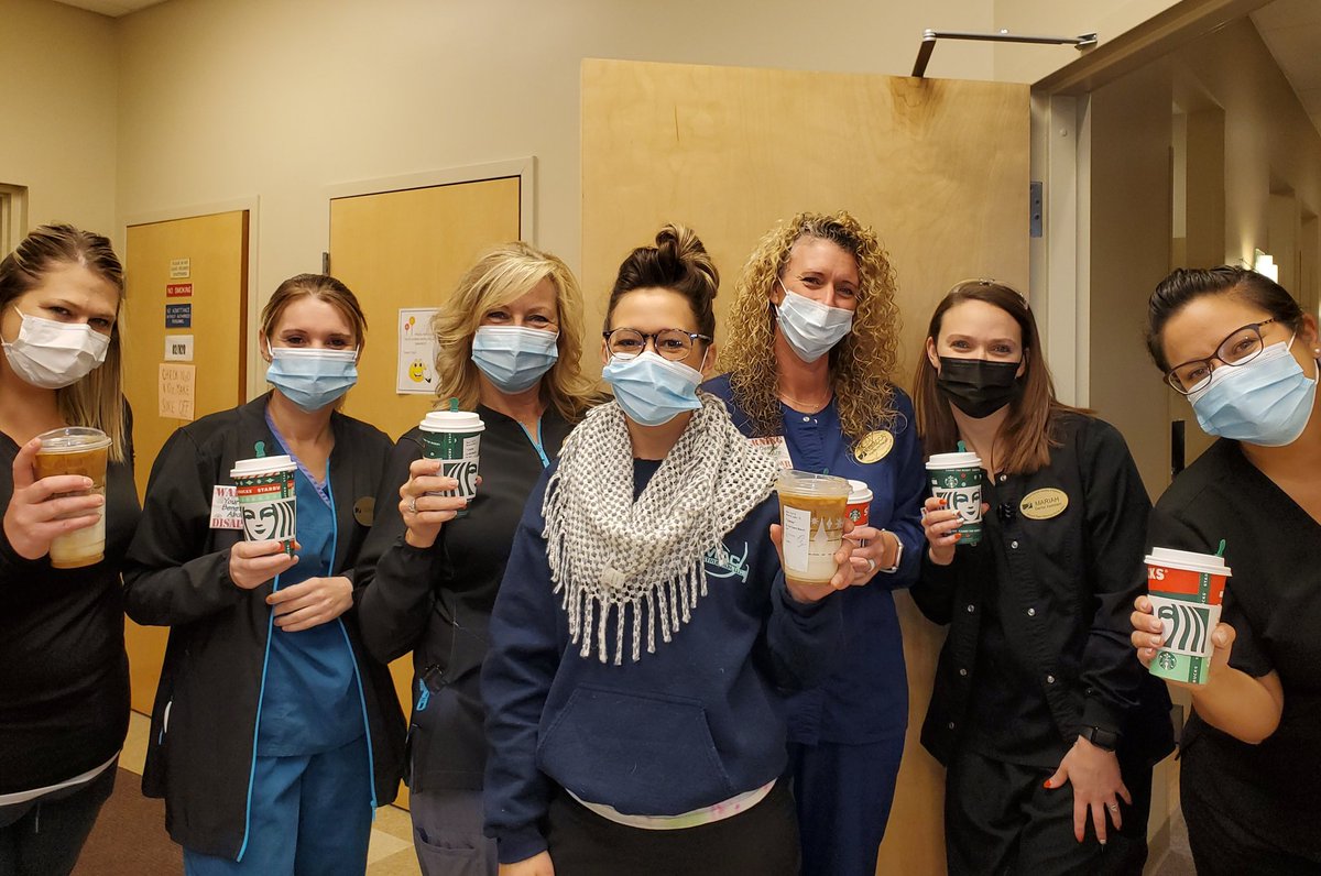 JarrellDentist's tweet photo. We were Spoiled with Starbucksthis morning!! Thanks to Dr.Oliveira for this Special Treat. ❤ 💕 https://t.co/wjo8JBeQte