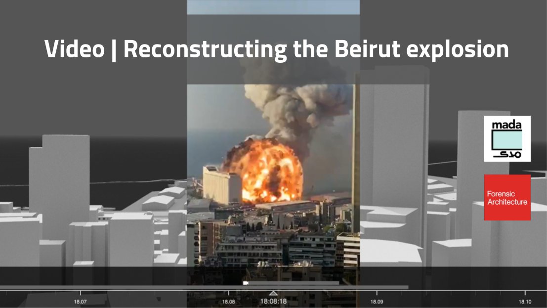MadaMasr's tweet photo. Mada Masr invited Forensic Architecture to reconstruct the August 4 explosion in Beirut. Through spatial analysis of open-source videos and photographs, they have created an elaborate 3D model and timeline to help investigate the blast.

Read via: https://t.co/lcRVHAY1To https://t.co/up9k5d3Mhr
