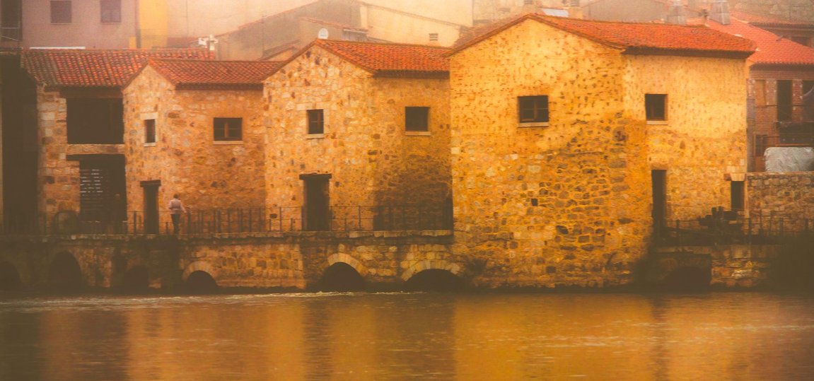 Zamora_Spain's tweet photo. Las aceñas de Olivares entre la niebla. Foto de Pablo de los Ríos #Zamora https://t.co/eLUq48Hr6U