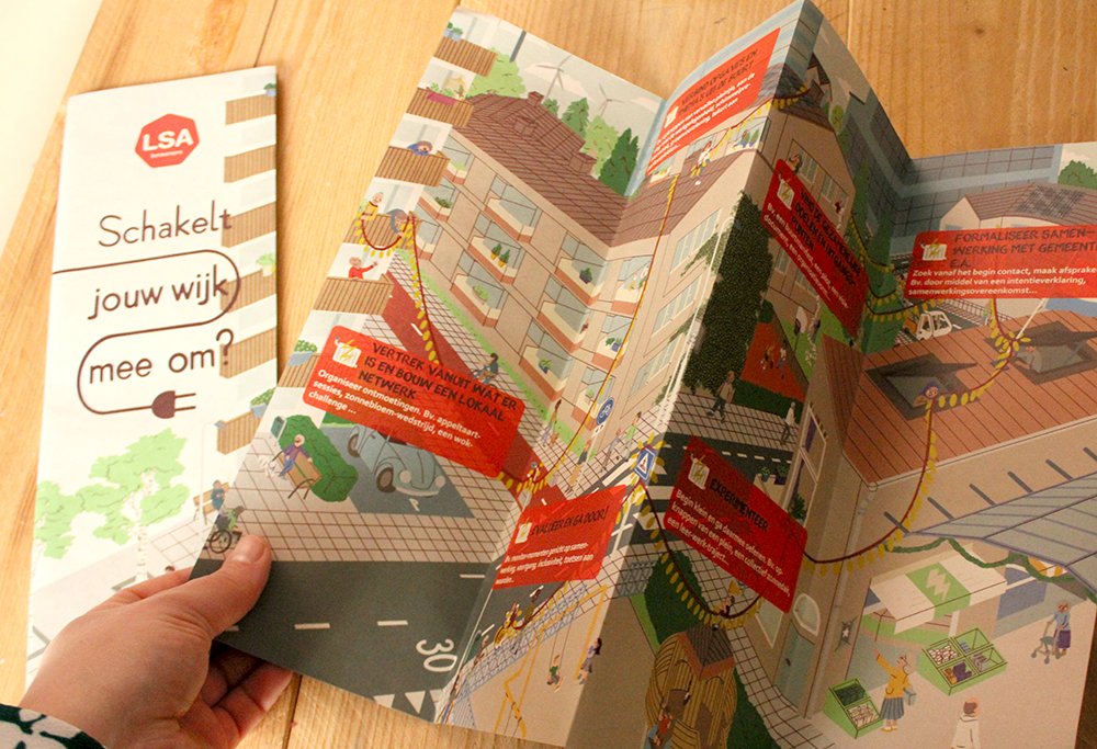 neetje's tweet image. Willen jullie met je wijk ook stapjes richting duurzaamheid zetten? Voor @LSAbewoners mocht ik een flyer illustreren met meer informatie over de stappen die je in zo'n traject kan nemen.

Zie meer over deze klus (heel wat schetsen en foto's!): neetje.nl/blog/geillustr…