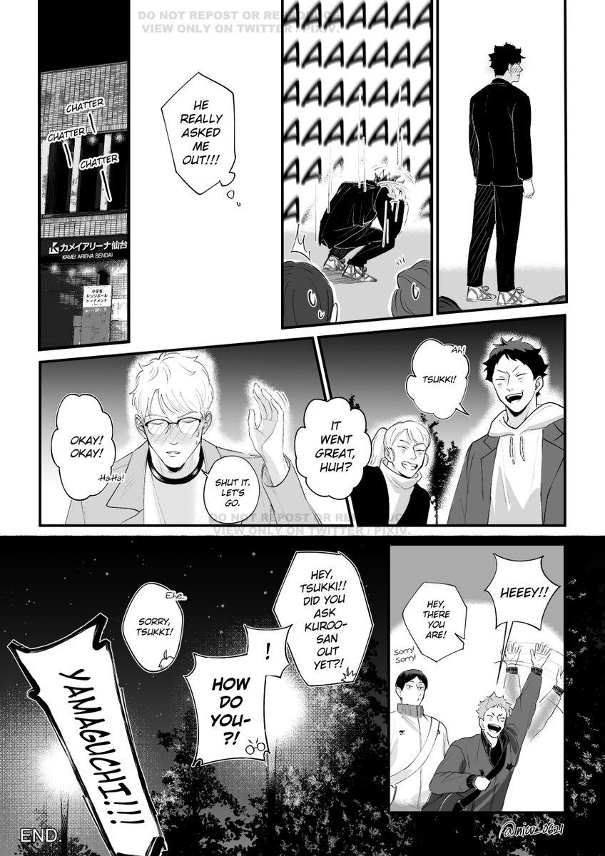 HAPPY KUROO DAY (11/17)!!!

Short story: Hey, Let's Go Out! (2/2)

#11月17日は黒尾鉄朗の誕生日
#黒尾鉄朗誕生祭2020
#クロ月 #kurotsuki #ハイキュー #hq #haikyuu 