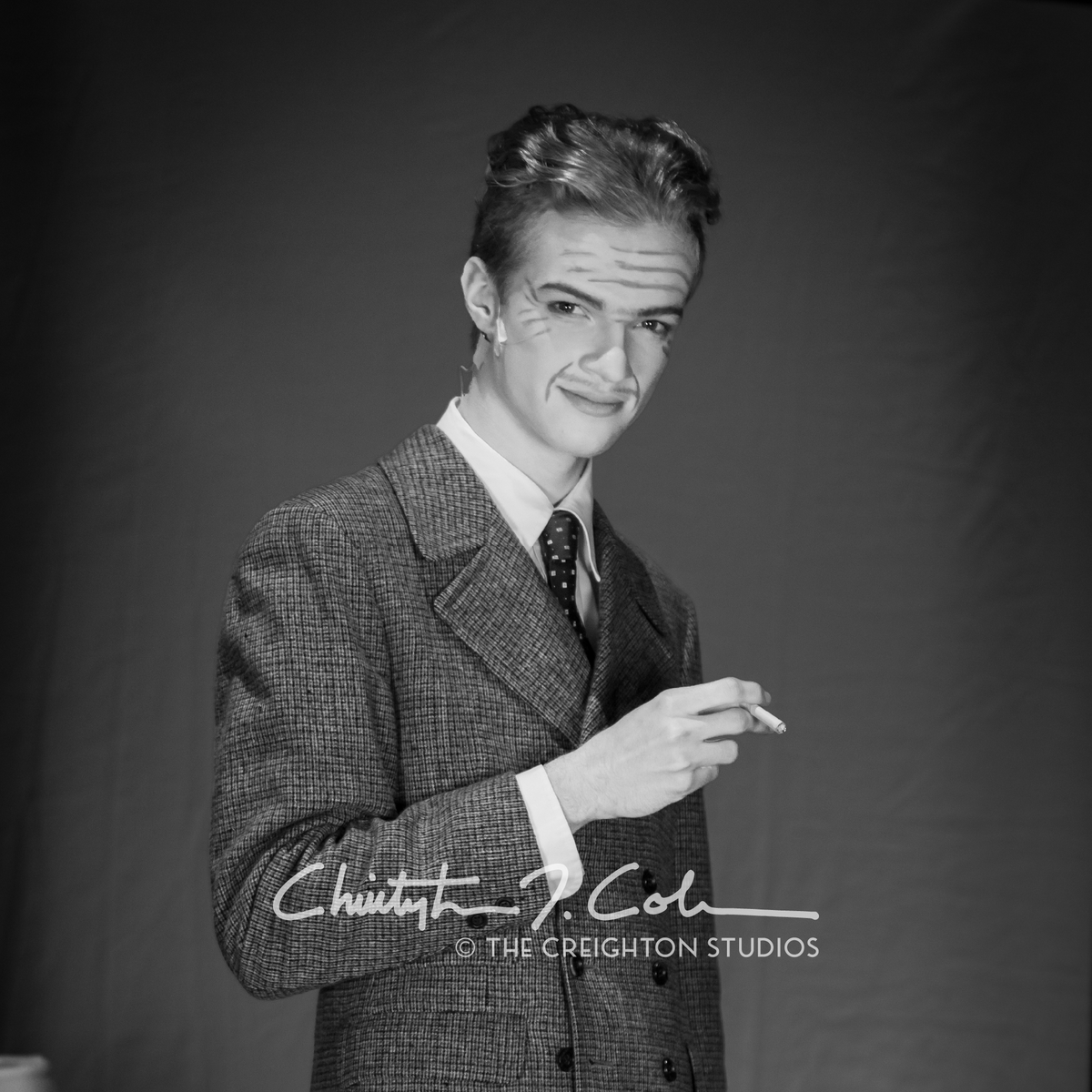 cr8onstudios's tweet photo. Had a bit of fun creating #FilmNoir style images of the cast! Here's Jonathan Shinn (@cchsindy '21) as Monsieur Bouc. https://t.co/VeKARDdqHg