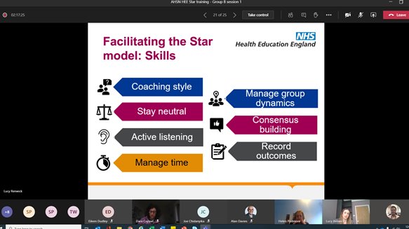 Really looking forward to the second #HEEStar training session with our @AHSNNetwork cohort B colleagues, after this mornings successful session🌟😀@NHS_HealthEdEng