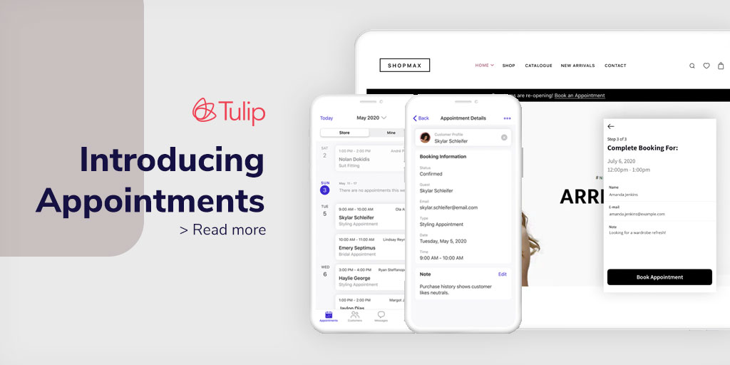 TulipRetail's tweet photo. Appointments is here! Shopping is made easier and more comfortable with real-time appointment booking.  Discover how #retailers can improve efficiency and store visits with another inclusive way to shop #retailtech #customerexperience https://t.co/tEBm8kVqQg https://t.co/AUktyXUzgv