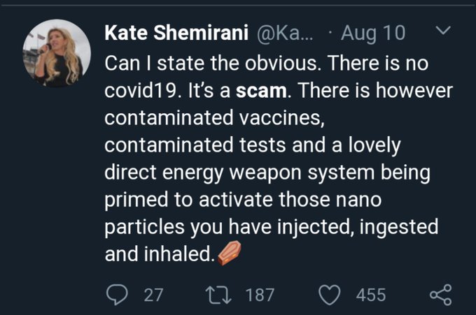 Speaking of nonsense & Covid-19, this is what chief Covidiot Kate Shemirani was saying 