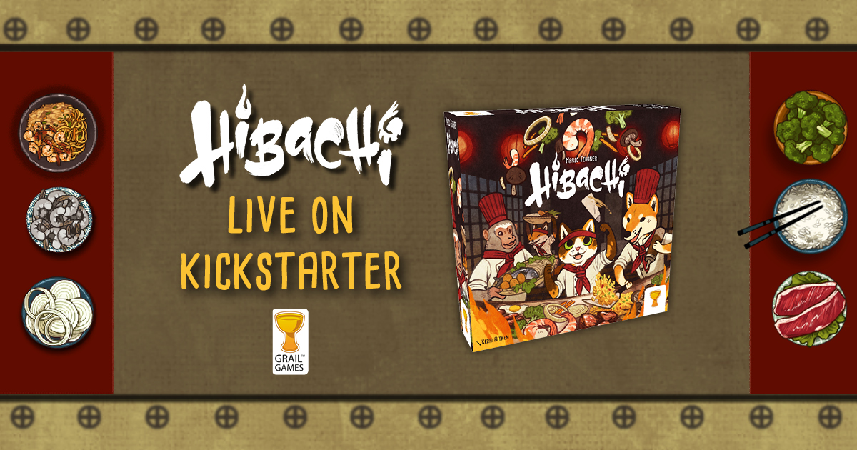 Our new #boardgame #Hibachi is live on #Kickstarter until December 1st! Pledge now:
👉 bit.ly/Hibachi-KS
A dexterity game, but tactics, timing, and money management all play a part. Will you be the most successful chef or will you singe your fur? 🍤