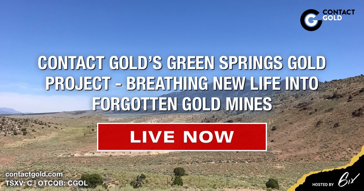 We are #live now with <a href="/ContactGoldCorp/">Contact Gold</a> for their #summit: Breathing new life into forgotten gold mines. Last chance to attend their updated corporate presentation and live Q&amp;A! Register to learn about our developments in #Nevada: bit.ly/3eHLCbz 

$C $CGOL #6ixsummits