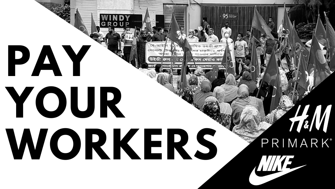 USAS's tweet photo. It’s time for the global fashion industry to take accountability for their actions during the COVID-19 pandemic. Brands are responsible for their supply chains and workers in them. Commit to the wage assurance and #PayYourWorkers! Do you feel the pressure? @Nike @Primark @hm https://t.co/dAQ279iPxN