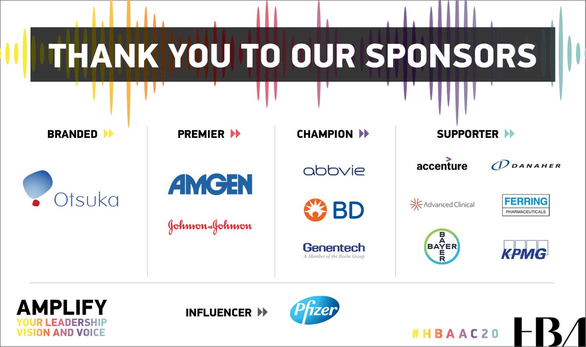 Thank you to our sponsors: <a href="/OtsukaUS/">OtsukaUS</a> <a href="/Amgen/">Amgen 🧪🔬🧬</a> <a href="/JNJNews/">Johnson & Johnson</a> <a href="/abbvie/">AbbVie</a> <a href="/BDandCo/">BD</a> <a href="/genentech/">Genentech</a> <a href="/Accenture/">Accenture</a> <a href="/AdvClinical/">Advanced Clinical</a> <a href="/Bayer/">Bayer AG</a> <a href="/Danaher_U/">Danaher U</a> <a href="/ferring/">Ferring Pharmaceuticals</a> <a href="/KPMG/">KPMG</a> <a href="/pfizer/">Pfizer Inc.</a>
#HBAAC20 #HBAimpact
ow.ly/4Wkk50Ckdin