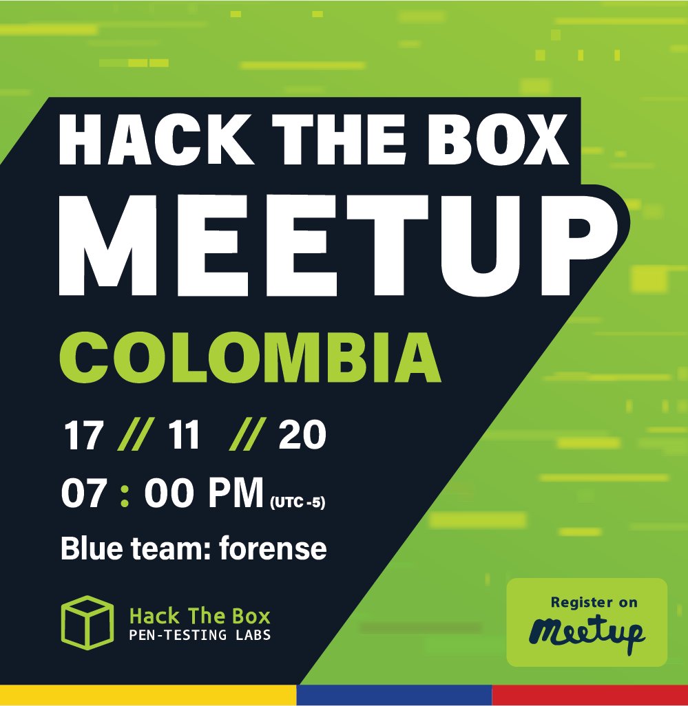 MeetupBox's tweet image. Recuerden que hoy tenemos sesión de @hackthebox_eu!! Tendremos un enfoque #BlueTeam donde aprenderemos sobre investigación forense. Los esperamos a las 7 PM (UTC-5) por: youtu.be/KdvOQTneBrU 

Fav ❤️ y RT 🔁