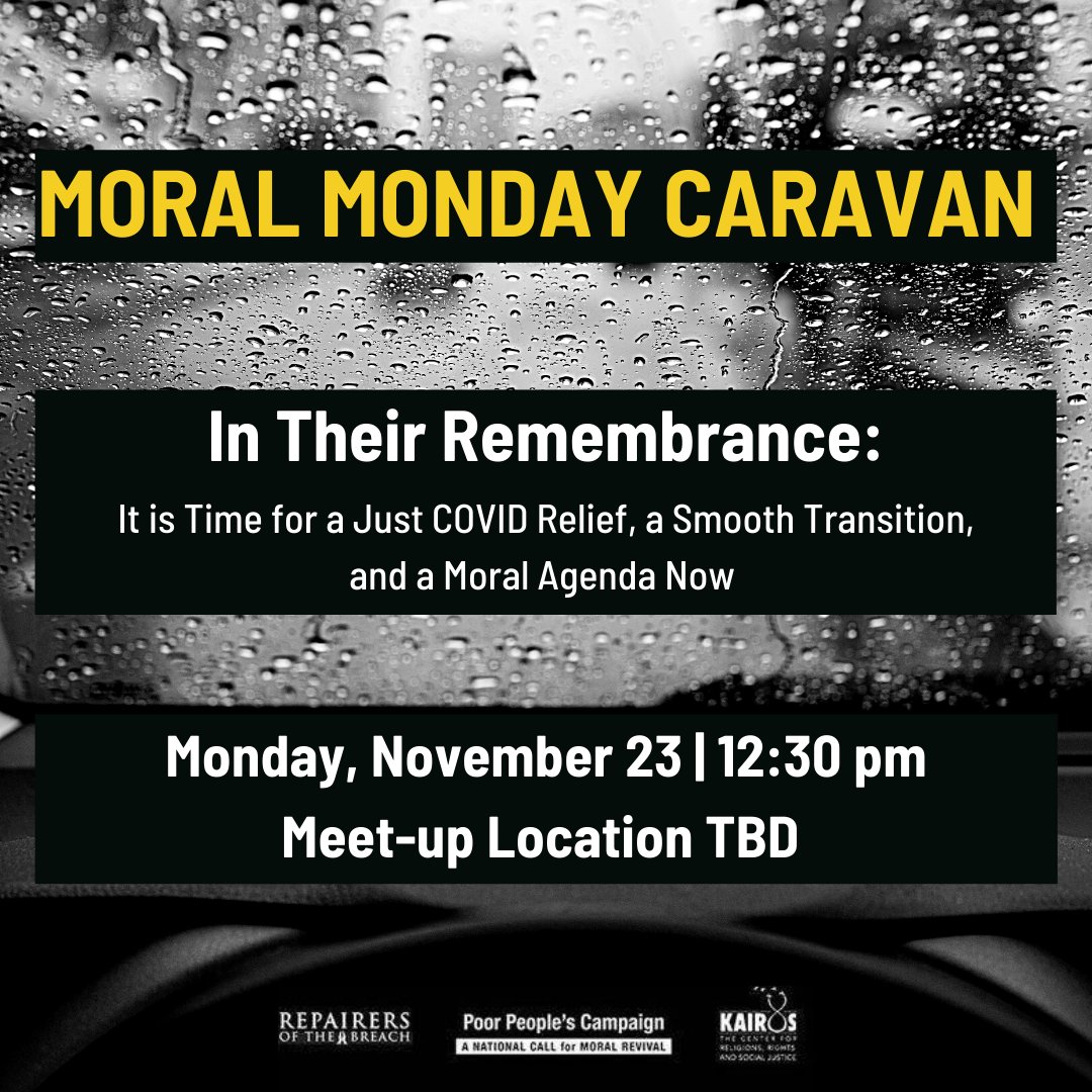utahppc's tweet photo. In Their Remembrance: It's time for a #JustCOVIDRelief, a smooth transition, and a #MoralAgendaNow

Together we'll mourn the #PoliticsofDeath that have plagued our nation and to demand #PoliticsofLife.

Sign up for our caravan here: https://t.co/pxrDYjk3MF

@UniteThePoor #utpol https://t.co/wkVcdLX2Sq