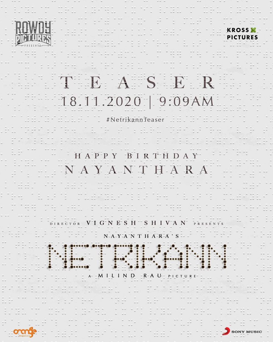 nayantharaau's tweet photo. #NetriKann teaser from Tomorrow 9:09 AM 🎥 #NetriKannTeaser https://t.co/GbkomwX0vm