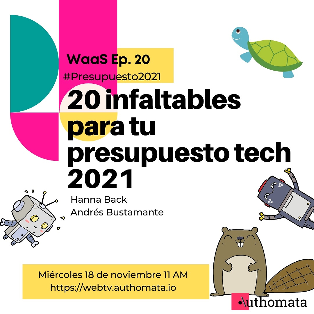 authomata_io's tweet photo. Este miércoles 18 a las 11 no te puedes perder los 20 infaltables para tu presupuesto tech del 2021, inscripciones en https://t.co/PPBEudvxIh https://t.co/jwvkgo9gjC