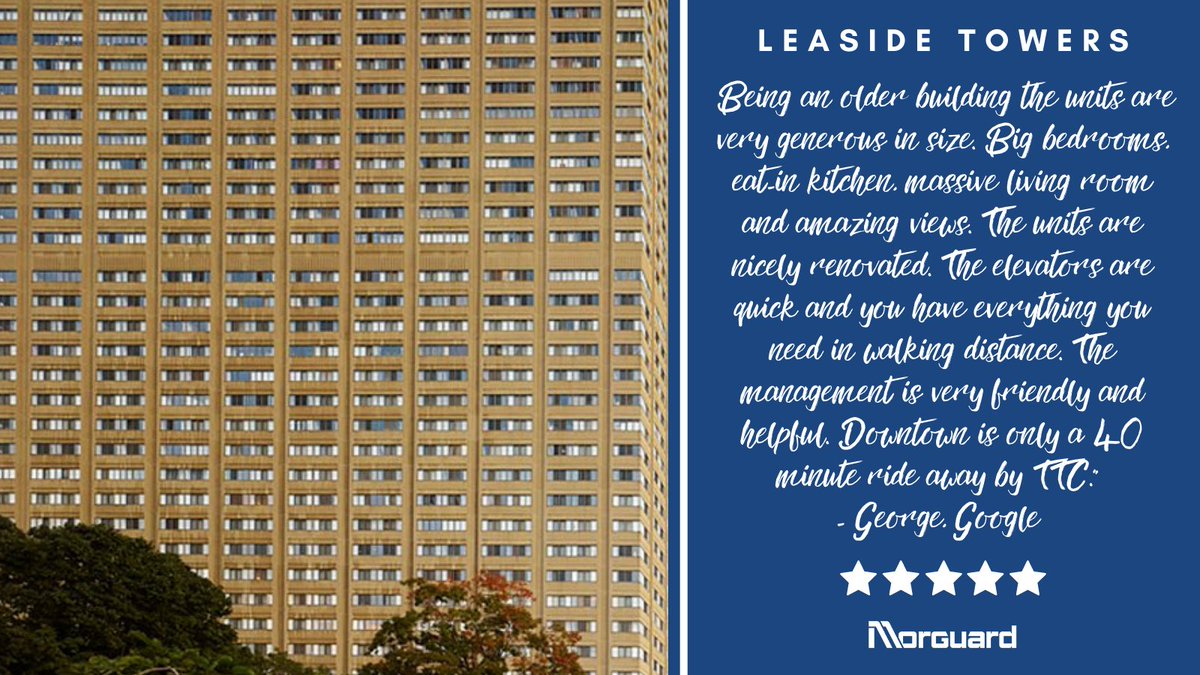 We’re so proud of our team at #LeasideTowers! They received this glowing review on Google. 🌟 And, thank you for the kind words, George! We’re so happy to have you as a resident of #MorguardApartments. ✨