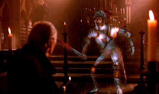 Examples of early computer animation: FUTUREWORLD (1976); HUNGER (1973); THE ANDROMEDA STRAIN (1971); and the stained-glass knight from YOUNG SHERLOCK HOLMES (1985).