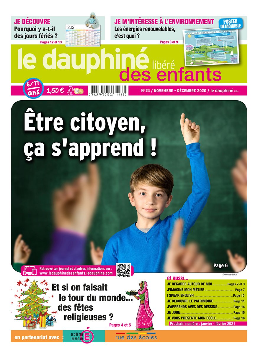 Ça y est, le Dauphiné des #enfants est en kiosque et sur ledauphinedesenfants.ledauphine.com/# avec des contenus complémentaires #education #citoyen <a href="/acgrenoble/">Académie de Grenoble</a> <a href="/education_gouv/">Ministère Éducation nationale</a>