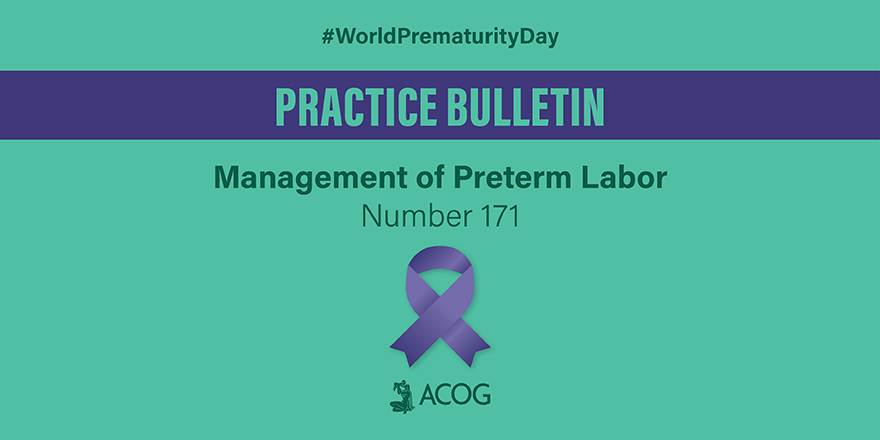 acog's tweet photo. #PretermBirth is the leading cause of neonatal mortality and the most common reason for antenatal hospitalization. Review PB 171 for info about various methods for managing preterm labor:  https://t.co/IM5bJkGpbl #WorldPrematurityDay
*Access requires an ACOG membership login. https://t.co/MgYQbVN29y
