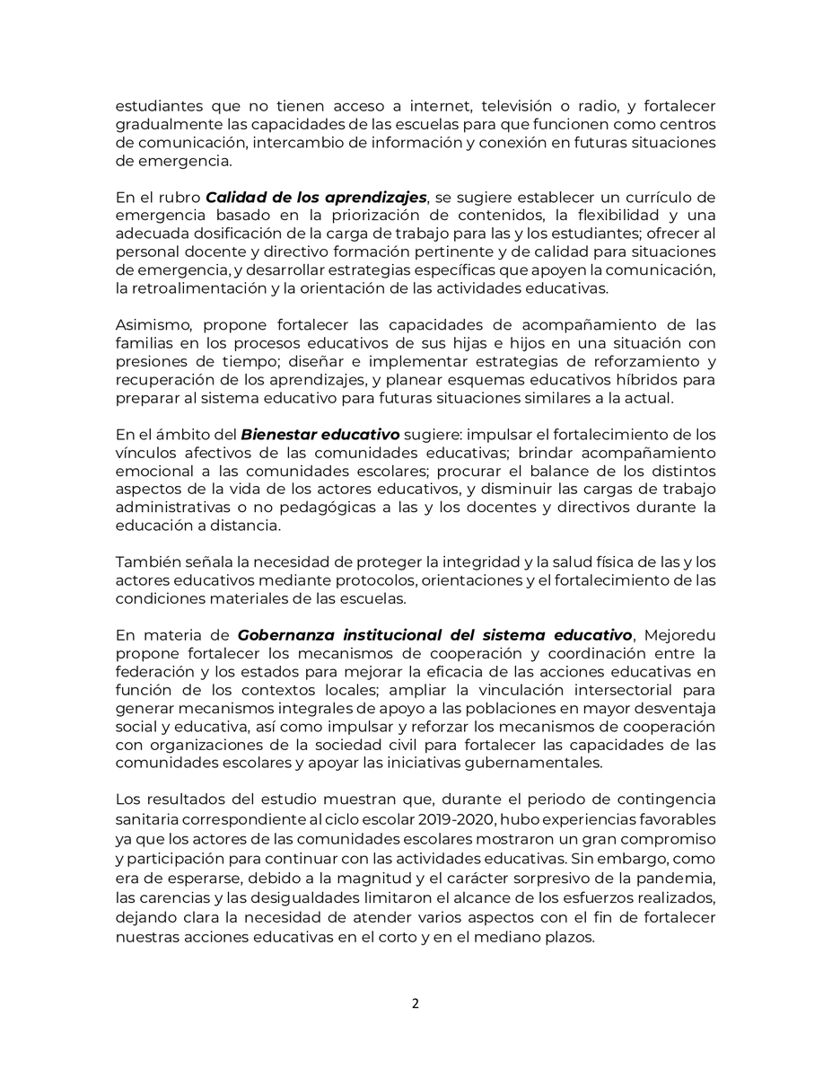 MejoreduMX's tweet photo. #Comunicado🗞️

MEJOREDU publicó los resultados de la Encuesta sobre experiencias de las comunidades educativas durante los primeros meses de la contingencia sanitaria por COVID-19.

• Los resultados pueden consultarse en: https://t.co/AnJViSJFIH

➡️ https://t.co/eQw4LxSJBb https://t.co/8HWME9ETDw
