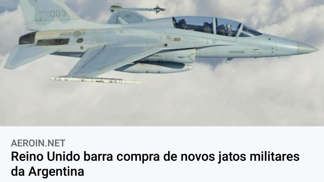 Militaresbr's tweet photo. Reino Unido veta venda à Argentina de jatos KAI FA-50 sul-coreanos

++ https://t.co/uh9J4SZ7yp https://t.co/Rzll8WuRgJ