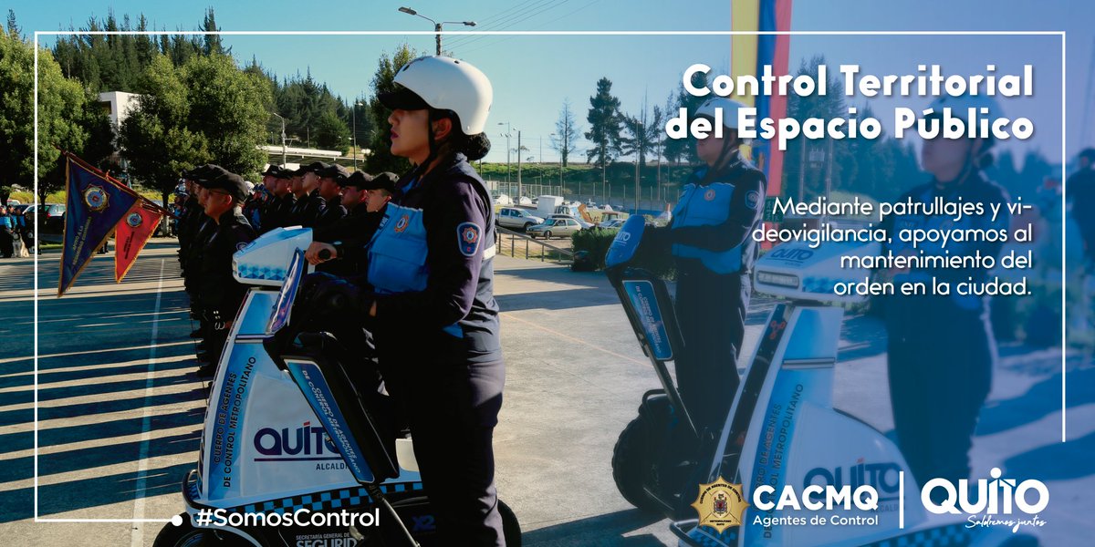 SeguridadeQuito's tweet image. Vigilamos el espacio público del DMQ con el fin de mantener una ciudad ordenada en beneficio de sus habitantes y visitantes.

¡Somos el Cuerpo de Agentes de Control Metropolitano de Quito!

#SomosControl 

#ElOrgullodeServirAMiCiudad