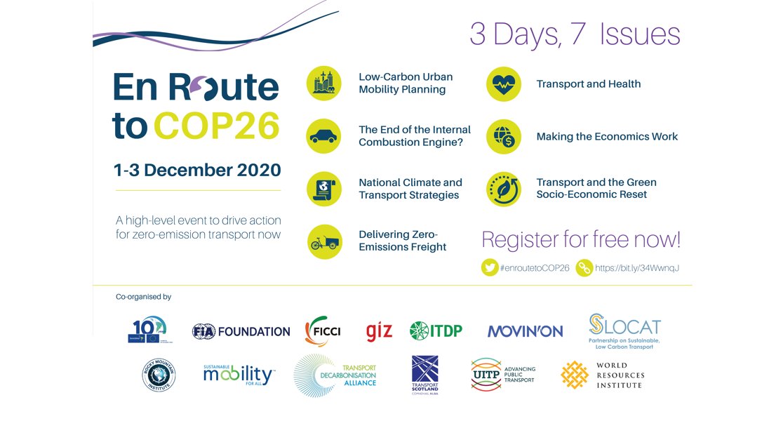 giztransport's tweet photo. The time to act on climate change is now!
 
That’s why GIZ transport and partners facilitate an exchange on action for zero-emission transport, exactly 12 months prior to #COP26.

Read more about the #EnRoutetoCOP26 Event
➡️https://t.co/w2iM4Nqcv1 https://t.co/olawBgFHgF