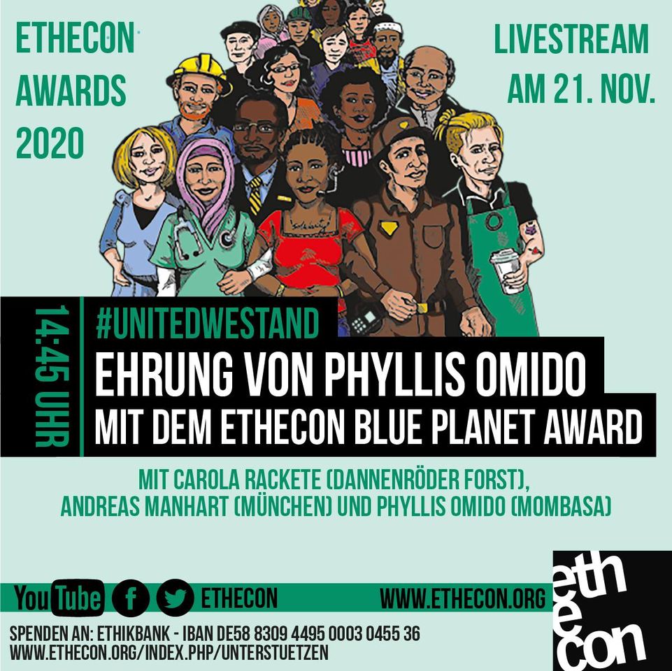 Veranstaltungs-Tipp: 🌍Verleihung des Blue Planet Awards und Dead Planet Awards, mit spannenden Beiträgen von Andreas Manhart (Öko-Institut München), Carola Rackete u.v.m. +++Die Veranstaltung ist als Livestream auf ethecon.org verfügbar!+++ #ethecon #award #ethikbank