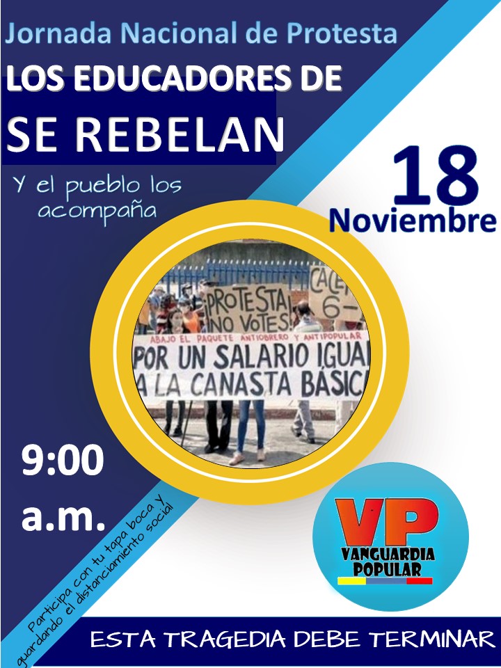 VozdeVanguardia's tweet photo. #17Nov #Protesta los Educadores nuevamente van a la Calle, no van a desmayar en sus #exigencias, por mejores #sueldos y condiciones adecuadas de #trabajo.
#VenezuelaSeRebela
#CambiodeRumbo https://t.co/AW1YuDw1A2