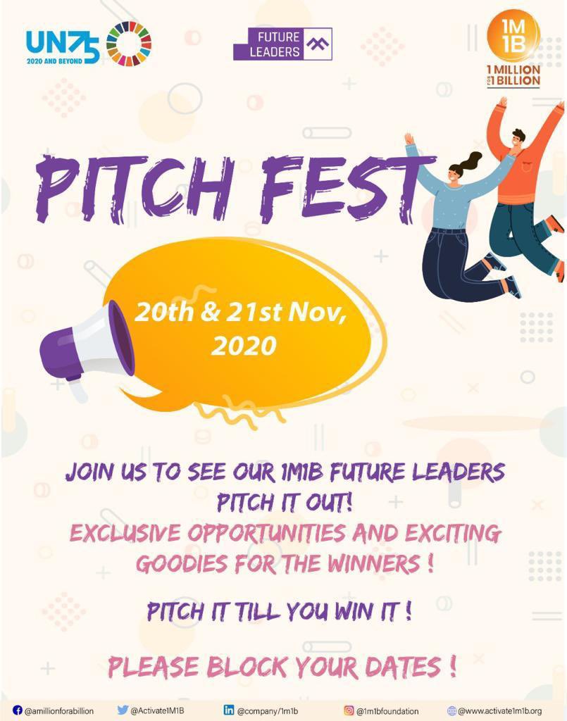 Activate1M1B's tweet photo. Join @Activate1M1B #FutureLeaders Pitch Fest on 21 November 👉🏽 https://t.co/LJy3xPFYfj

Our youth champions pitch it out! Block your dates! 🗓
#PitchItTillYouWinIt #PitchPerfect

@mendezvalent @lifeofleny @swatigcp @smalimustafa @lifeofleny @theYouthReps @salonetitihawa https://t.co/64rjEne6pL