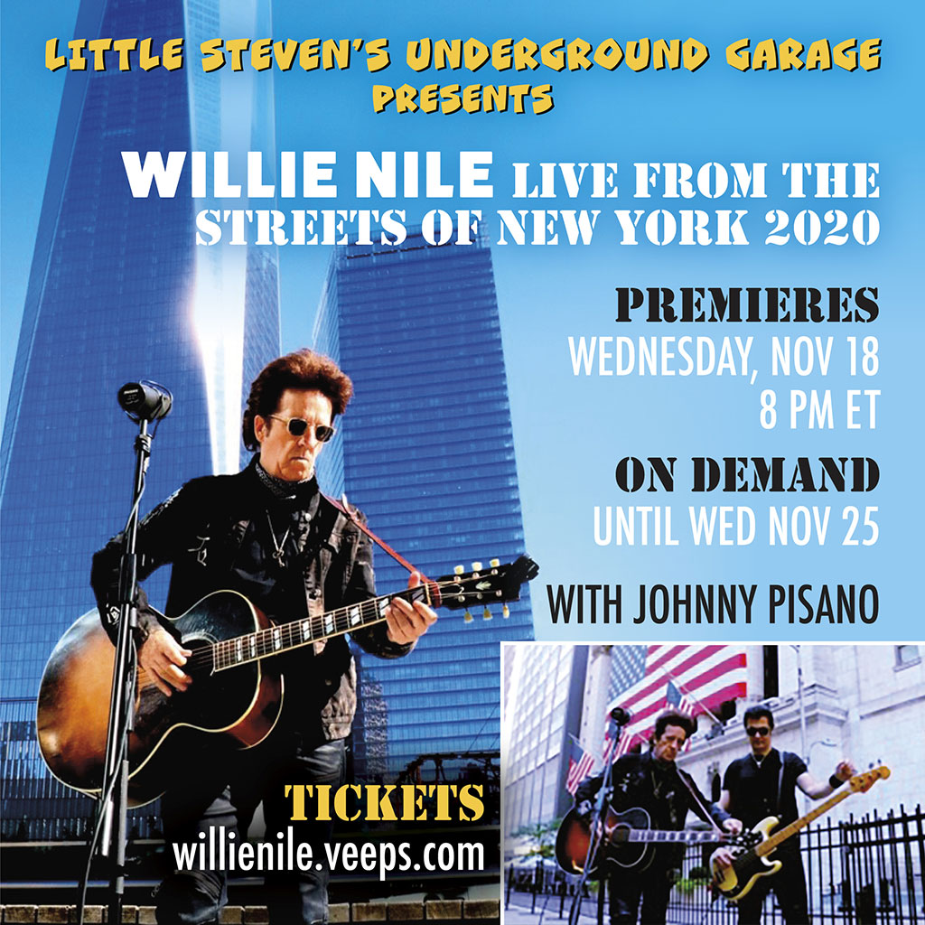 Backstreets Magazine (@backstreetsmag) on Twitter photo Tomorrow night is the premiere of <a href="/willienile/">willie nile</a>’s new special, ‘Live From the Streets of New York 2020.’ Presented by <a href="/littlesteven_ug/">Little Steven's Underground Garage</a>, it features Willie & <a href="/Johnnypisano/">Johnny Pisano</a> singing songs and telling stories all around NYC. Tix here: willienile.veeps.com Tomorrow night is the premiere of <a href="/willienile/">willie nile</a>’s new special, ‘Live From the Streets of New York 2020.’ Presented by <a href="/littlesteven_ug/">Little Steven's Underground Garage</a>, it features Willie & <a href="/Johnnypisano/">Johnny Pisano</a> singing songs and telling stories all around NYC. Tix here: willienile.veeps.com