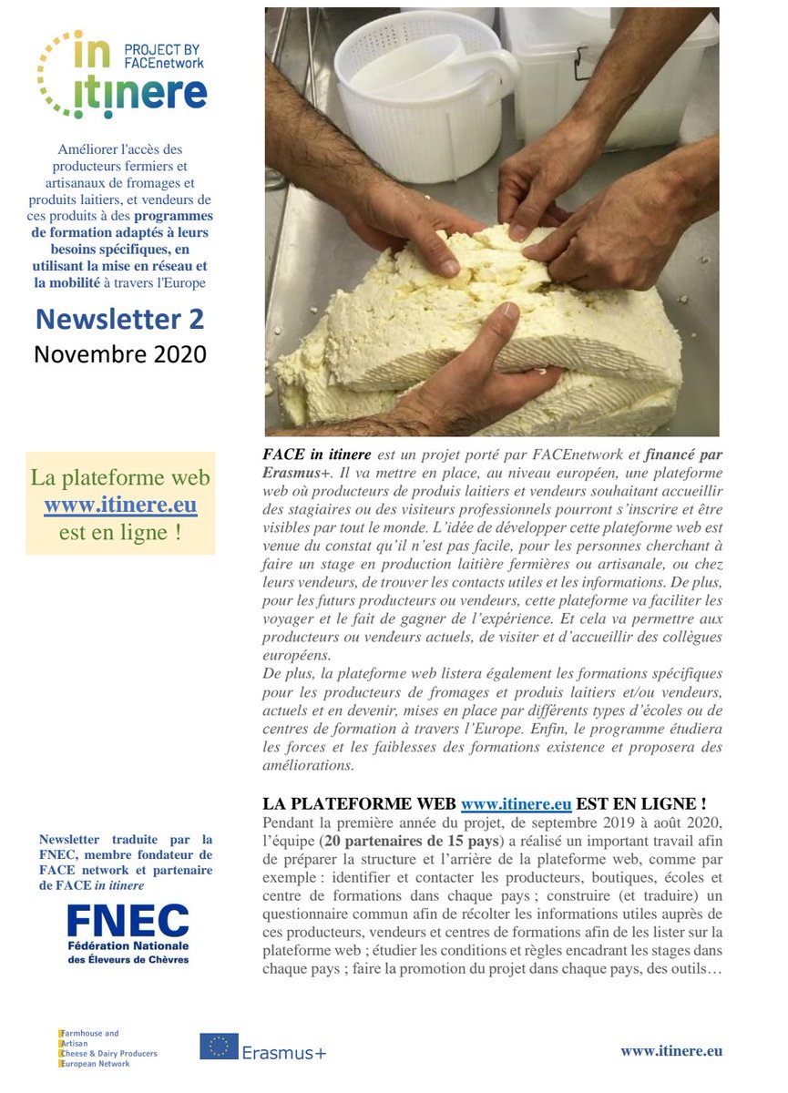 EleveursChevres's tweet image. Lancement de la plateforme recensant stage/formation en filière laitière fermière🥛🐄🐐🐑🧀 via le projet #FACEinitinere auquel la #FNEC a participé au sein de notre réseau européen #FACEnetwork 

Inscrivez votre ferme pour accueillir des stagiaires ➡️ itinere.eu