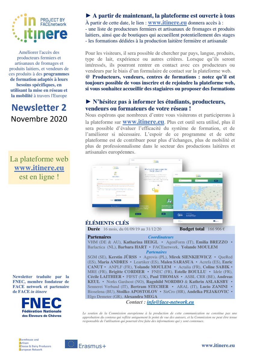 EleveursChevres's tweet image. Lancement de la plateforme recensant stage/formation en filière laitière fermière🥛🐄🐐🐑🧀 via le projet #FACEinitinere auquel la #FNEC a participé au sein de notre réseau européen #FACEnetwork 

Inscrivez votre ferme pour accueillir des stagiaires ➡️ itinere.eu