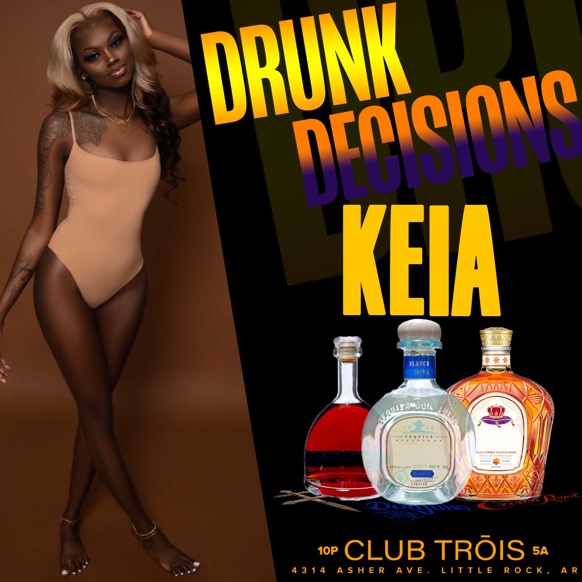 DunnaDavis's tweet photo. #DrunkDecisions this Saturday @ TRŌIS! GAANNNNNNG SHIT ! We finna act up for my patna birthday @mkkthaabrat ‼️ https://t.co/xwZkOWJFXw