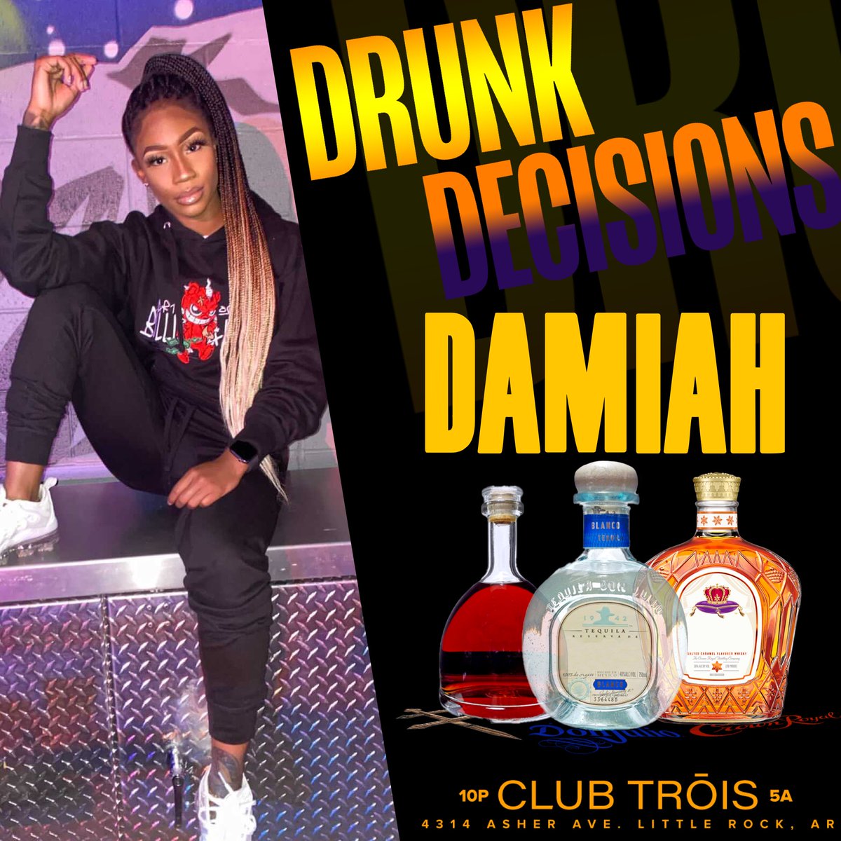 DunnaDavis's tweet photo. #DrunkDecisions this Saturday @ TRŌIS! GAANNNNNNG SHIT ! We finna act up for my patna birthday @mkkthaabrat ‼️ https://t.co/xwZkOWJFXw