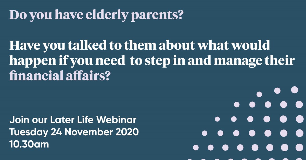 OldMillAFP's tweet photo. Book your place on next Tuesday’s webinar with our Society of Later Life accredited advisers, @AndrewPageCFP @OMCarolynM &amp; Chris Tweedie as they explain our GETSET six-step process that details the main things you need to do &amp; action with your parents -> https://t.co/GejX08VmCA https://t.co/vSvKsYzCX9