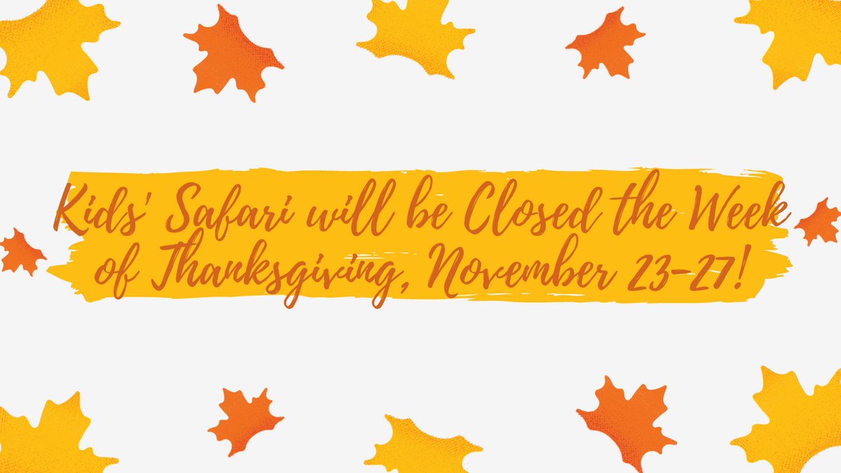 ISDKidsSafari's tweet photo. Just a reminder that Kids' Safari is thankful for you!  Wishing you a happy and safe holiday season! https://t.co/PIy109rmnn