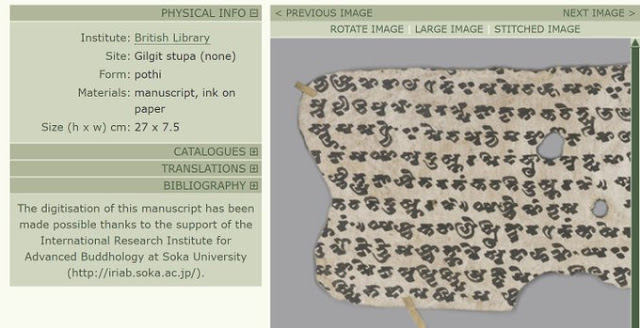 +Here is a manuscript from the Gilgit collection.Written with ink on paper recording Saddharmapuṇḍarīka Sutra.The language is Sanskrit & the script is (Proto) Sharada. Dates back to the 6th century CE +