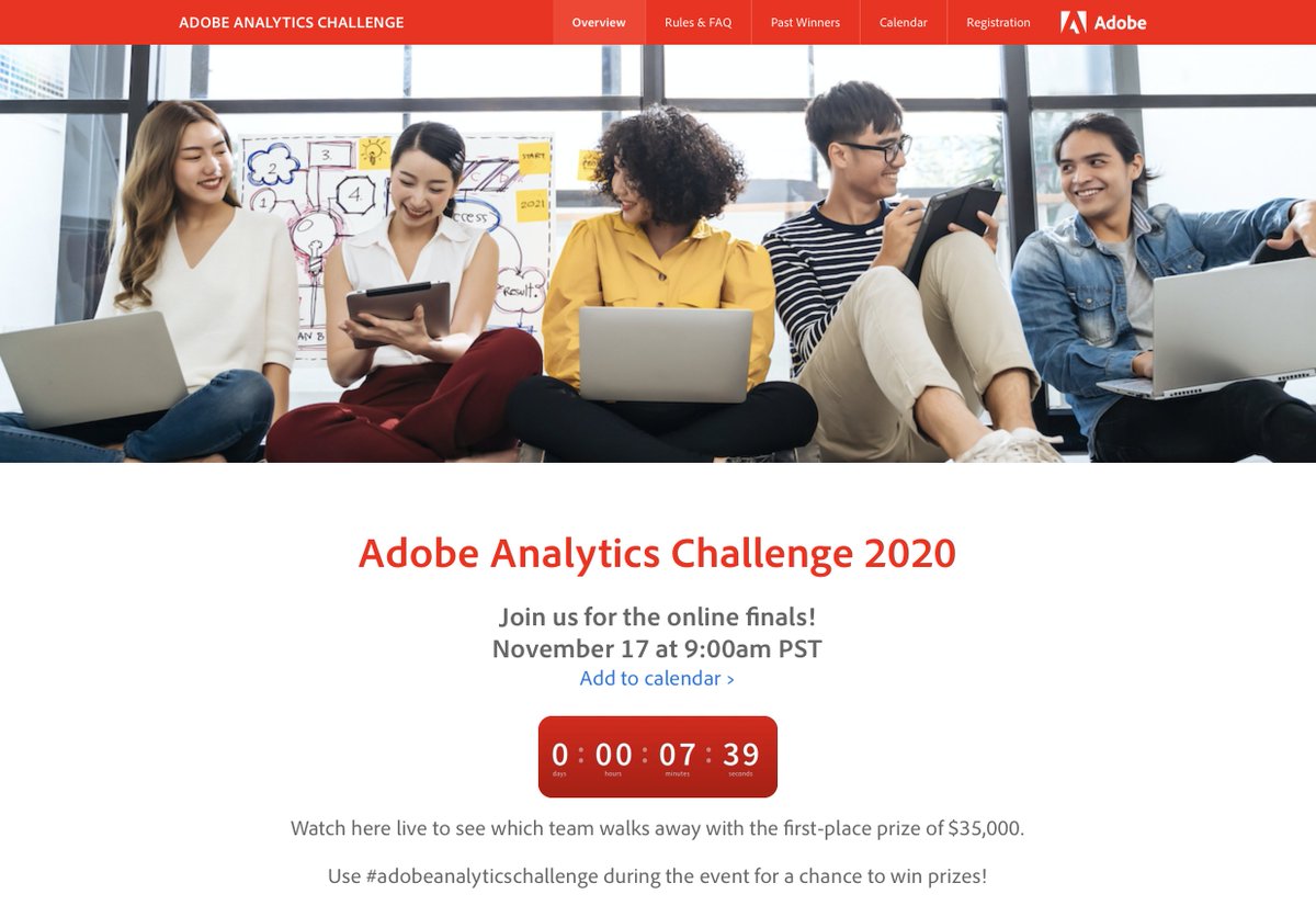 About to kick off the 2020 #AdobeAnalyticsChallenge featuring data from our amazing customer, <a href="/Nike/">Nike</a>. Watch live now! adobeanalyticschallenge.com