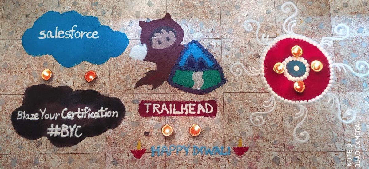 TrailblazerEsha's tweet photo. Woot Woot!

Thankyou everybody for participating in #DiwaliTreasure #BlazeYourCertification 

Congratulations to the winners:
@TetuAkshay @shwe_bhanushali @siddhug24 

Awesome rangoli @khyatu07 

Your packages are on the way! https://t.co/b3xLqKCeCA