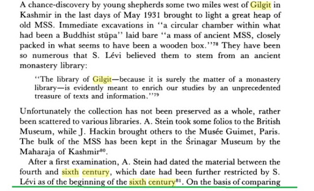 The documents have been dated to the beginning of the 6thCEAncient paper manuscripts were found in remote arid Gilgit but not in a cultural center like Varanasi.All thanks to the climate!Testimony of foreign travelers like Yijing(7th CE) confirms the widespread use of paper.