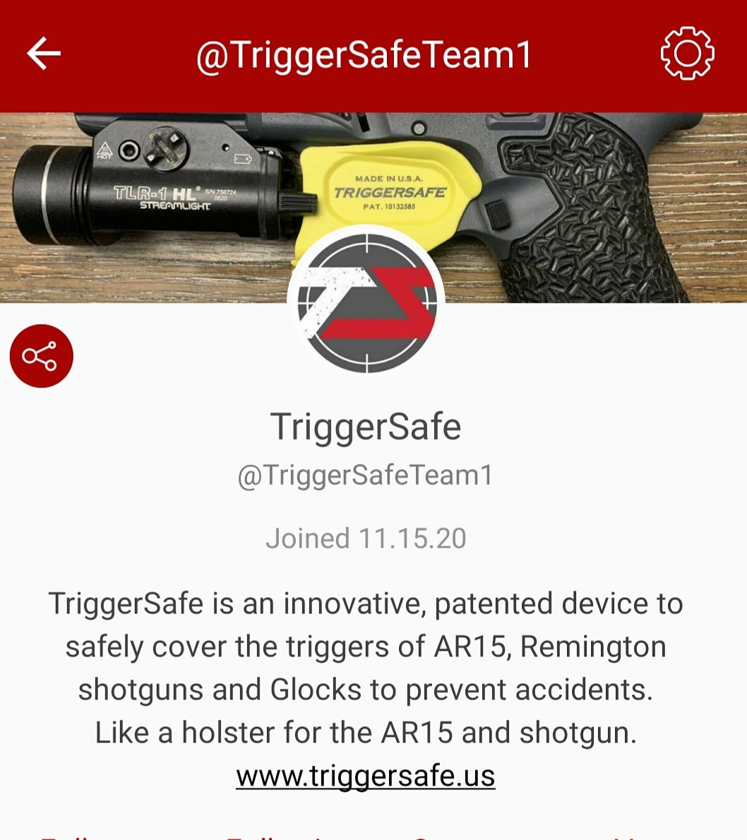 TriggerSafe has landed in Parler.  We are going to focus on business discussions over there.  If your interested in watching our business grow, follow us there and ask any questions.   Stay safe. #business #entrepeneur #firearms #guns #2a