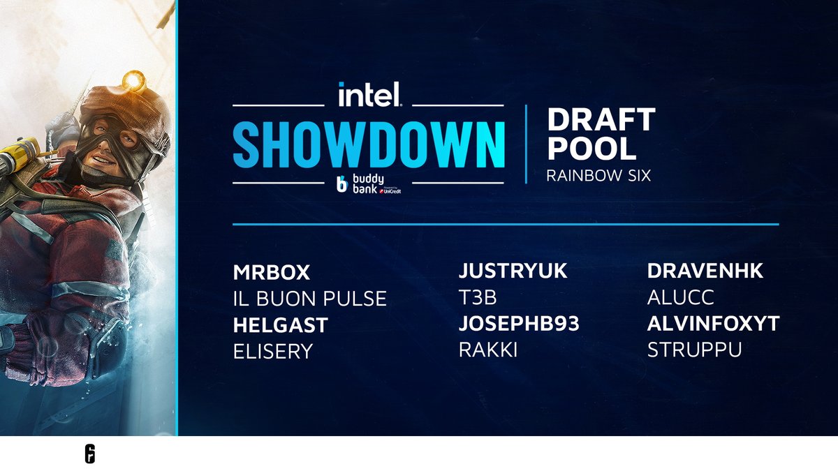 PGEsportsIT's tweet photo. Finalmente abbiamo anche i talenti di Rainbow 6 che verranno scelti dai tre capitani dopodomani per comporre i Team per lo Showdown!🔥

Segui le due draft in live! 
📅Giovedì 19 Novembre
🕓Ore 16.00
📺https://t.co/RYifvvihzs

#MGW2020 #IntelShowdown @Intel_Italia @mybuddybank https://t.co/alJAbKQsr4