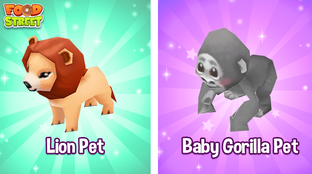 PlayFoodStreet's tweet photo. Have a roarsome time with the Lion pet or play with the furry Baby Gorilla Pet - Which  of these safari pets would you choose to delight your guests? https://t.co/tiOwF10FkQ