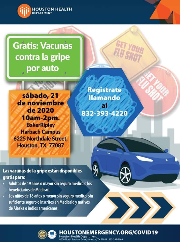 JMartinez4Hou's tweet photo. Free Flu Shots! Live in the Hobby area? Saturday 10 a.m. to 2 p.m. at @BakerRipley Harbach Campus. Registration is required, call the @HoustonHealth at 832-393-4220.
Please share with family & friends.
#districti #fluseason2020
#houstonhealthdepartment #bakerripleyharbachcampus https://t.co/UNsyK8mHtC