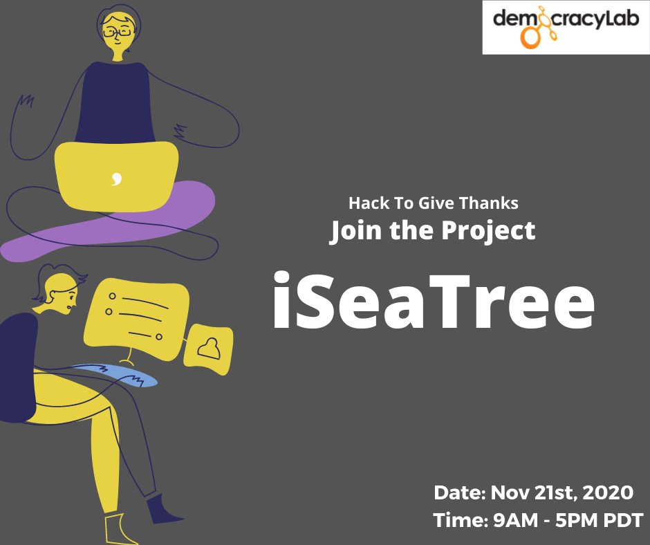 DemocracyLab's tweet photo. Protecting trees means protecting species and canopies, but Seattle only tracks about 28% of its urban trees. Join the iSeaTree @TreeMamaSEA project as they create an education and tree management app. Learn more:https://t.co/epbMriTR2u #hacktogivethanks #Hackathon  #volunteer https://t.co/Zlj6TrQPi5