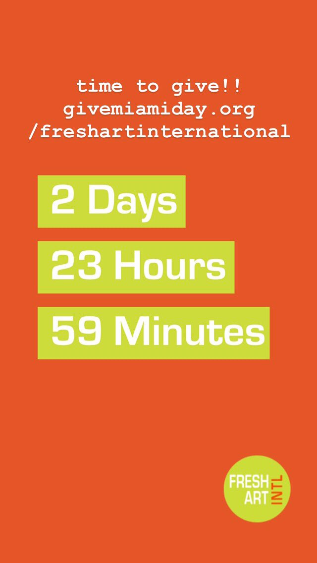 Support our stories. Matching funds for every donation!!givemiamiday.org/freshartintern…