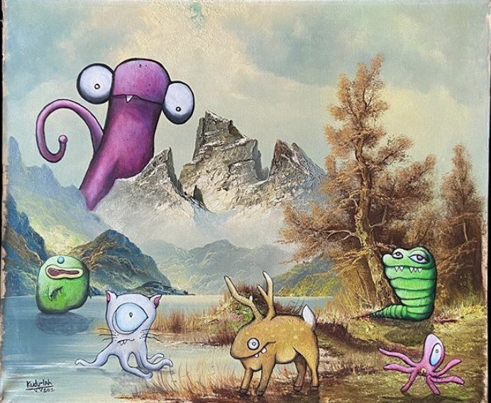 kudulah's tweet photo. Check out an oldie but good that’s still available for purchase. Message me to claim it. $525  #creature #doodle #monsterart #characterart #characterillustration #cartoonart #cartoons #cartoon #acrylicpainting #acrylic #outsiderart #outsiderartist #folkart #folkartpaintings https://t.co/PdwMgiyI16