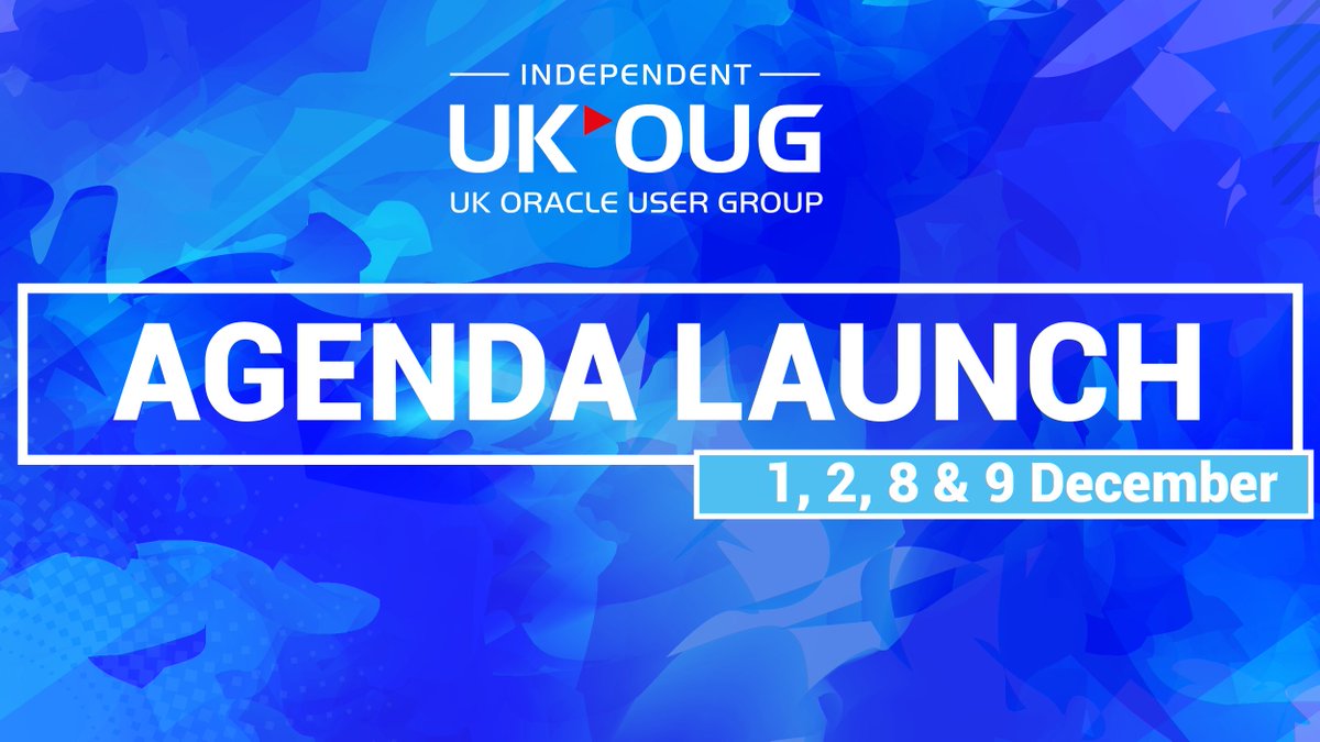 UKOUG's tweet image. We have launched the agenda for the #UKOUGConf20 covering both #OracleApplications and #OracleTechnology. Will you be joining us virtually this December? View the agenda here: bit.ly/2IM4Ykc